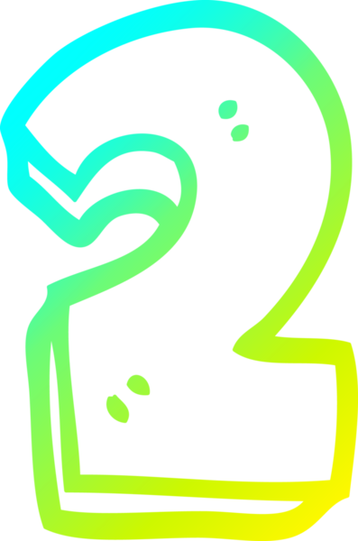 Bir insan tarafından çizilen iki numaralı karikatürün soğuk gradyan çizimi