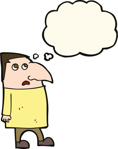 Bir insan tarafından çizilmiş düşünce balonlu endişeli bir adam.