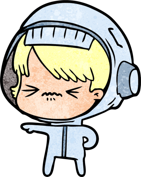 Bir insan tarafından çizilmiş kızgın uzay kızı.