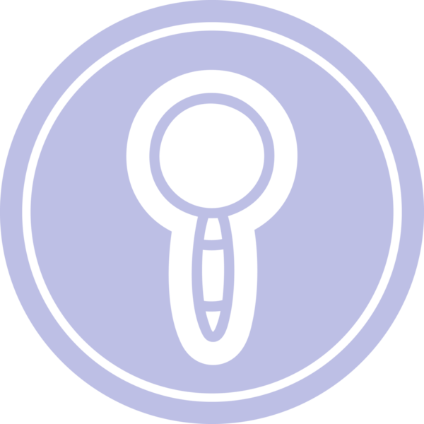 Bir insan tarafından çizilmiş büyüteç dairesel simge