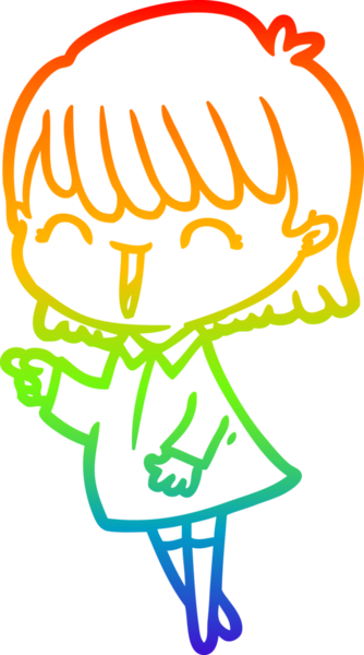 gökkuşağı gradyan çizimi bir insan tarafından çizilmiş bir karikatür kadın