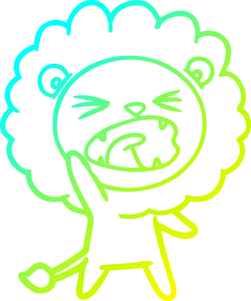 Bir insan tarafından çizilmiş karikatür aslanı çizimi.