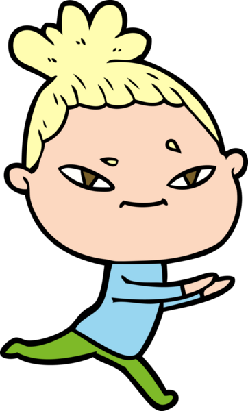 Bir insan tarafından çizilmiş karikatür kadın.