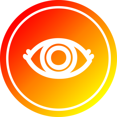 Bir insan tarafından çizilmiş, sıcak eğimli göz yuvarlak simgesi.