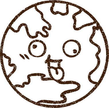 Bir insan tarafından çizilen Dünya Kömürü Gezegeni