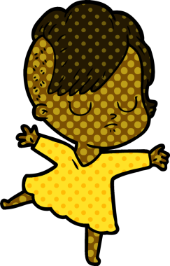 Bir insan tarafından çizilmiş karikatür kadın.