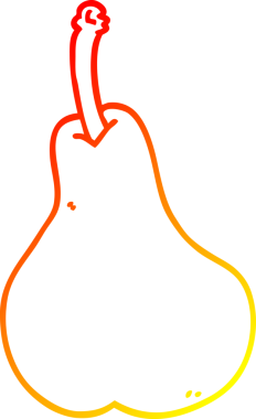 Bir insan tarafından çizilmiş bir karikatür armutunun sıcak gradyan çizimi