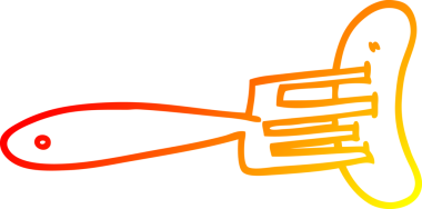 Bir insan tarafından çizilen çatalla çizilmiş bir sosisin sıcak çizgi çizimi