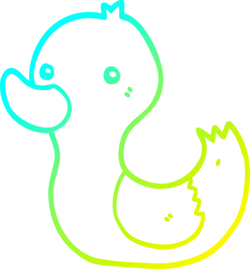 Bir insan tarafından çizilmiş bir ördeğin soğuk eğimli çizgisi.