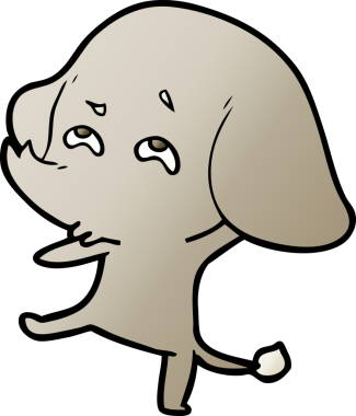 Bir insan tarafından çizilmiş karikatür fili