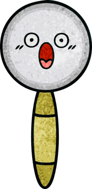 Bir insan tarafından çizilmiş bir büyüteçin retro grunge desen karikatürü