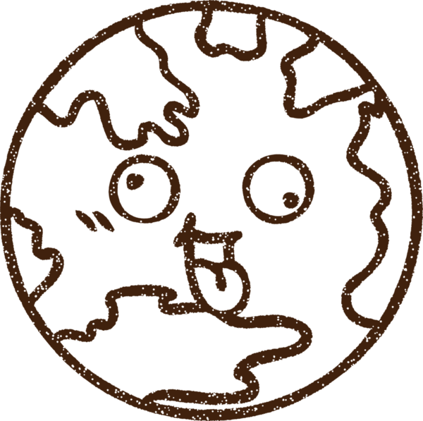 Bir insan tarafından çizilen Dünya Kömürü Gezegeni