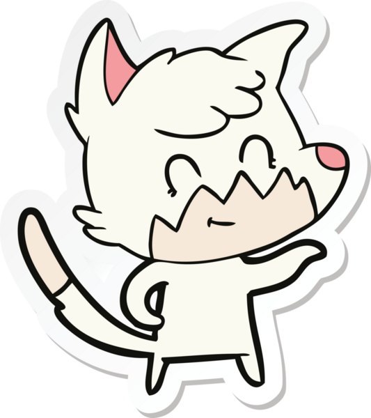 Bir insan tarafından çizilmiş bir çizgi film tilkisinin çıkartması.