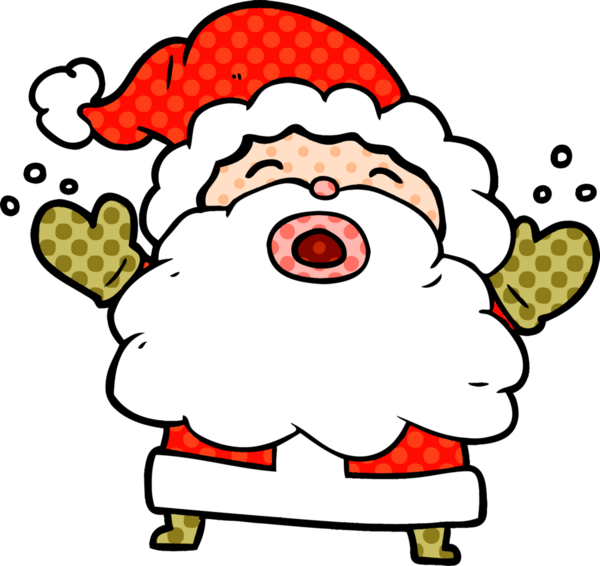 Çizgi film Noel Baba bir insan tarafından çizilmiş hayal kırıklığıyla bağırıyor.