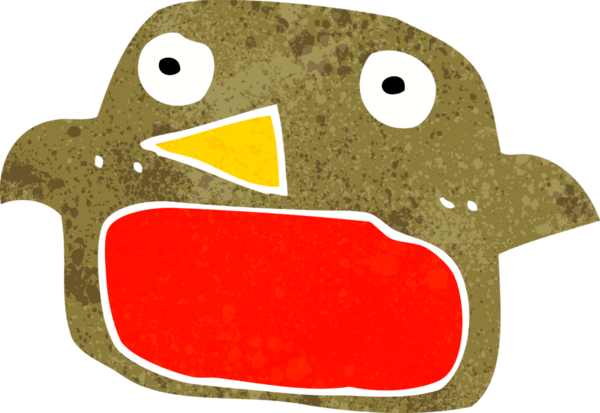 Bir insan tarafından çizilmiş robin çizgi filmi.