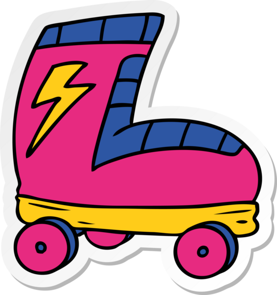 El çizimi karikatür karikatür çizimi. Bir insan tarafından çizilmiş paten çizimi.