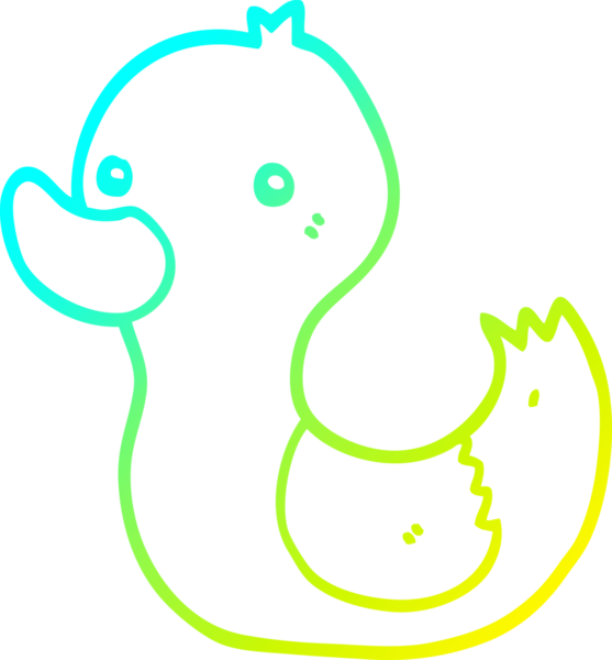 Bir insan tarafından çizilmiş bir ördeğin soğuk eğimli çizgisi.