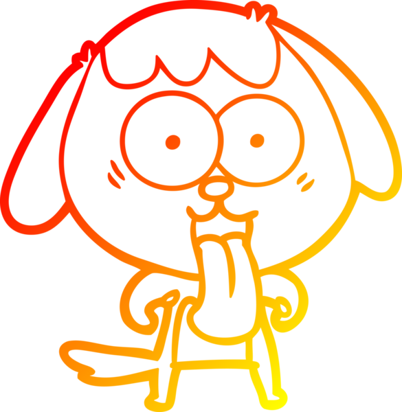 Bir insan tarafından çizilmiş sevimli bir köpeğin sıcak çizgi çizgisi.