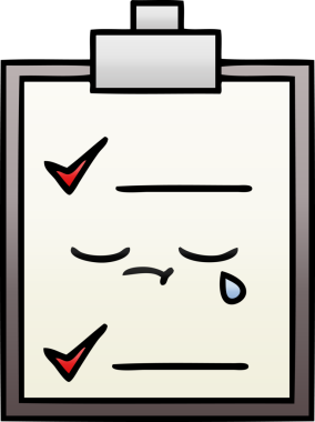 Bir insan tarafından çizilmiş bir kontrol listesinin gölgelendirilmiş çizimi