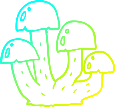 Bir insan tarafından çizilmiş bir mantarın soğuk gradyan çizimi