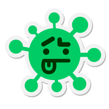 bir insan tarafından çizilmiş belirsiz virüs etiketi