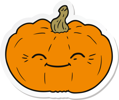 Bir insan tarafından çizilmiş bir balkabağı çıkartması.