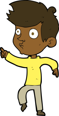 Bir insan tarafından çizilmiş çizgi film çocuğu.