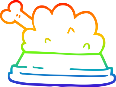 gökkuşağı gradyan çizgisi bir insan tarafından çizilmiş evcil hayvan yiyeceği çizimi