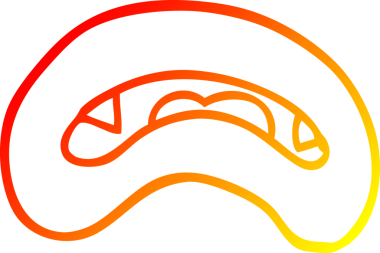 Bir insan tarafından çizilmiş vampir ağzının sıcak çizgi çizimi.