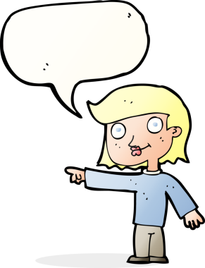 Bir insan tarafından çizilmiş konuşma balonlu bir çizgi film karakteri.