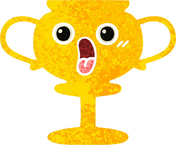 Bir insan tarafından çizilmiş bir kupanın retro illüstrasyon tarzı karikatürü