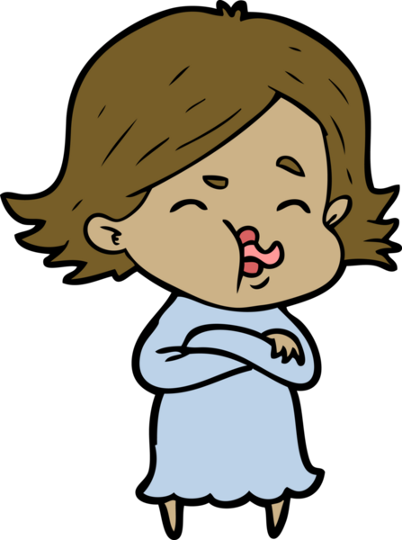 Bir insan tarafından çizilen karikatür kızı.