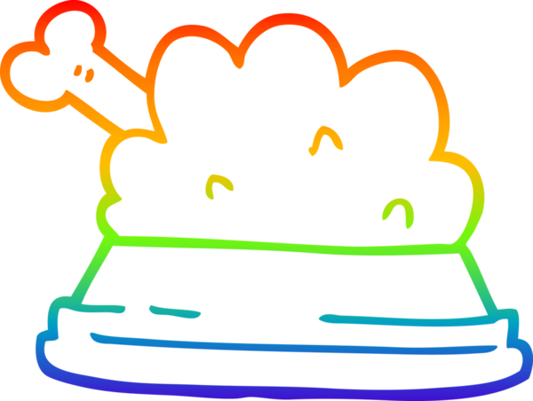 gökkuşağı gradyan çizgisi bir insan tarafından çizilmiş evcil hayvan yiyeceği çizimi