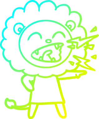 Bir insan tarafından çizilmiş kükreyen aslan çizgi çizimi.