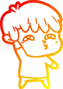 Bir insan tarafından çizilmiş, karikatür meraklısı bir adamın sıcak çizgi çizimi