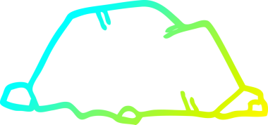 Bir insan tarafından çizilmiş bir karikatür kayasının soğuk eğim çizgisi.