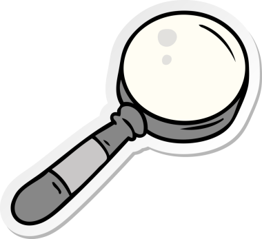 İnsan eliyle çizilmiş bir büyüteç karalaması.