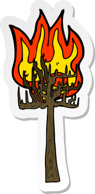 Bir insan tarafından çizilmiş bir çizgi film ağacının çıkartması.