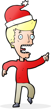 Çizgi filmci bir insan tarafından çizilen Noel için hazırlanıyor.