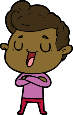 Bir insan tarafından çizilmiş mutlu çizgi film adamı.