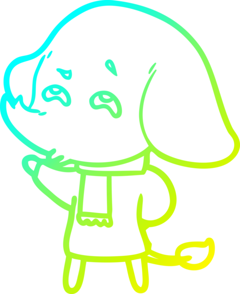 Bir insanın çizdiği karikatür fili çizimi.