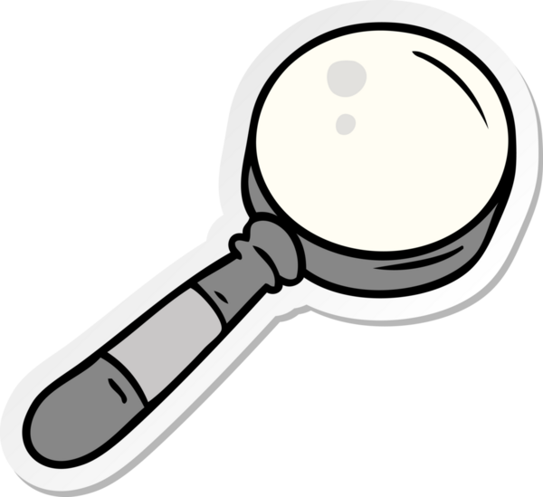 İnsan eliyle çizilmiş bir büyüteç karalaması.