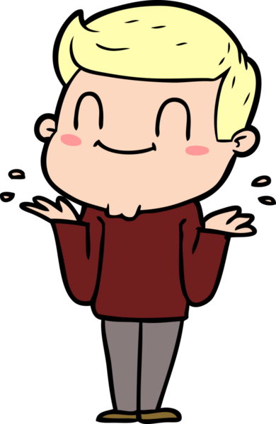 Bir insan tarafından çizilmiş çizgi film dostu bir adam.