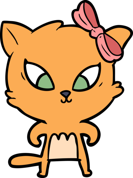 Bir insan tarafından çizilmiş çizgi film kedisi.