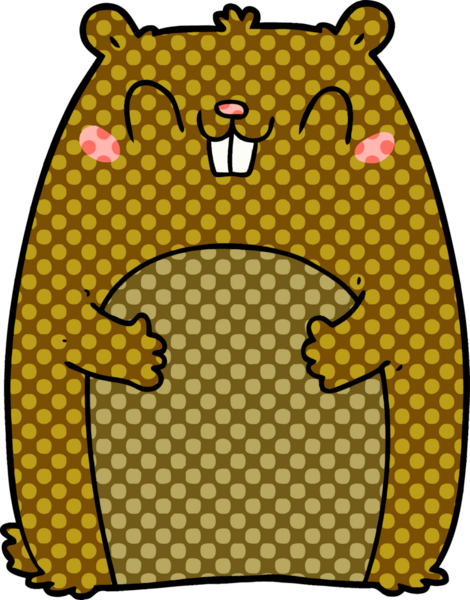 Bir insan tarafından çizilmiş mutlu bir sincap.