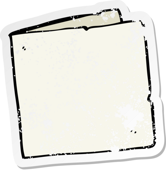 İnsan tarafından çizilmiş bir karikatürün gerilimli retro çıkartması.