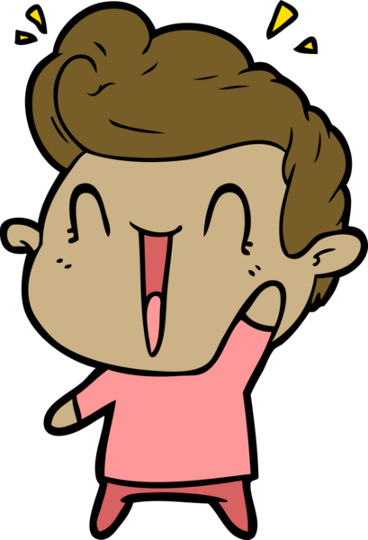 Bir insan tarafından çizilmiş heyecanlı bir çizgi film.