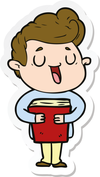 Bir insan tarafından çizilmiş mutlu bir çizgi film karakterinin çıkartması.