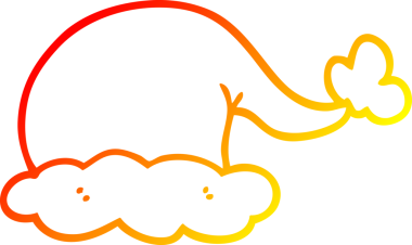 Bir insan tarafından çizilmiş çizgi film Noel Baba şapkası.