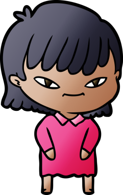 Bir insan tarafından çizilmiş karikatür kadın.